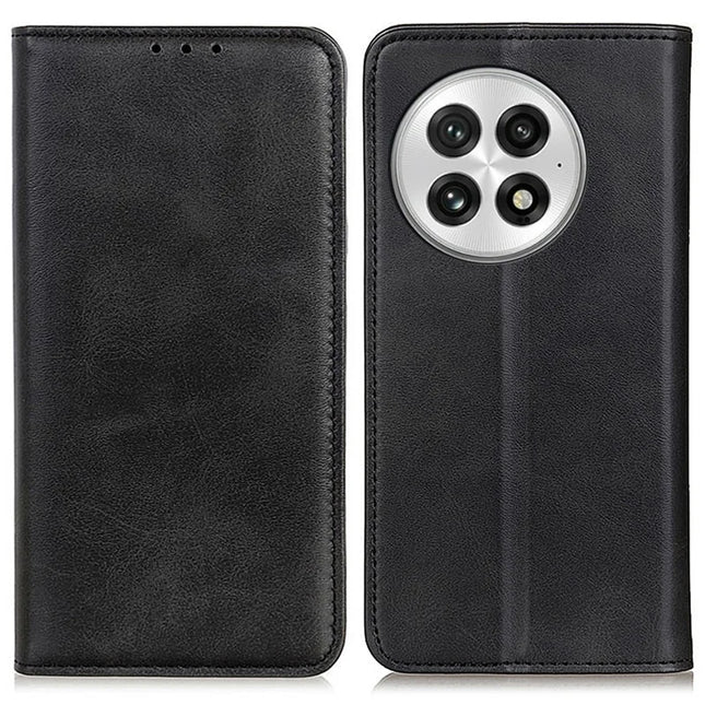For OnePlus 13 Case Split Leather Flip Wallet Phone Cover - Black