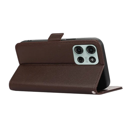 ABEEL For Motorola Moto G75 5G Case Litchi Texture Leather RFID Blocking Phone Cover