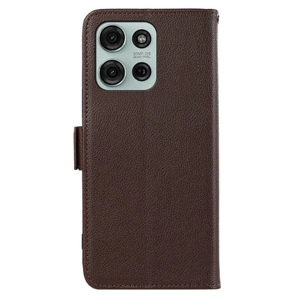 ABEEL For Motorola Moto G75 5G Case Litchi Texture Leather RFID Blocking Phone Cover