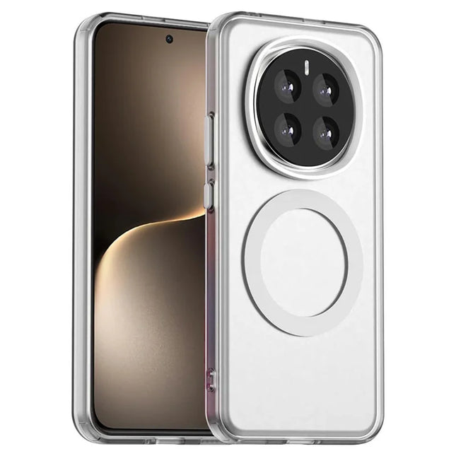 For Honor Magic7 5G Case Compatible with MagSafe PC+TPU+PET Anti-Drop Phone Cover - White