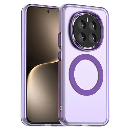 For Honor Magic7 5G Case Compatible with MagSafe PC+TPU+PET Anti-Drop Phone Cover - Purple
