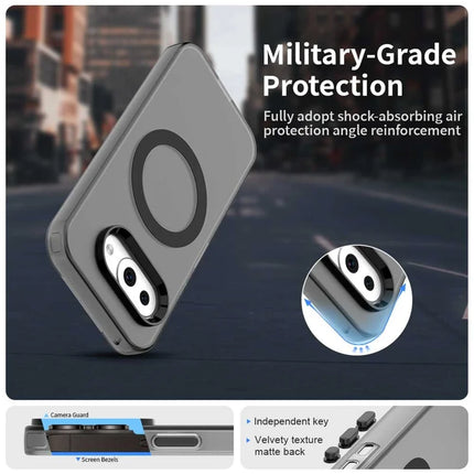 For Google Pixel 9a Case Compatible with MagSafe PC+TPU+PET Anti-Drop Phone Cover