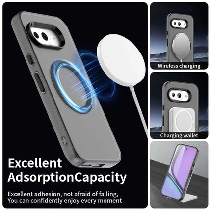 For Google Pixel 9a Case Compatible with MagSafe PC+TPU+PET Anti-Drop Phone Cover