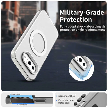 For Google Pixel 9a Case Compatible with MagSafe PC+TPU+PET Anti-Drop Phone Cover