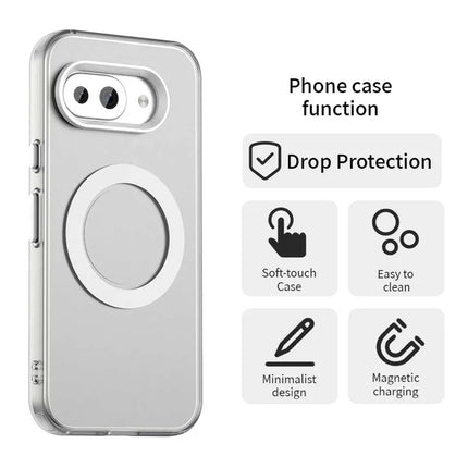 For Google Pixel 9a Case Compatible with MagSafe PC+TPU+PET Anti-Drop Phone Cover