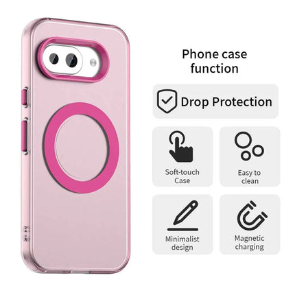 For Google Pixel 9a Case Compatible with MagSafe PC+TPU+PET Anti-Drop Phone Cover