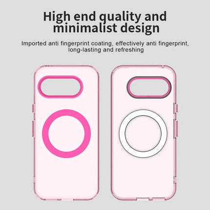 For Google Pixel 9a Case Compatible with MagSafe PC+TPU+PET Anti-Drop Phone Cover