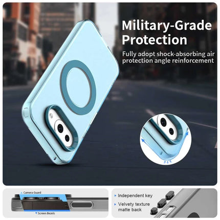 For Google Pixel 9a Case Compatible with MagSafe PC+TPU+PET Anti-Drop Phone Cover