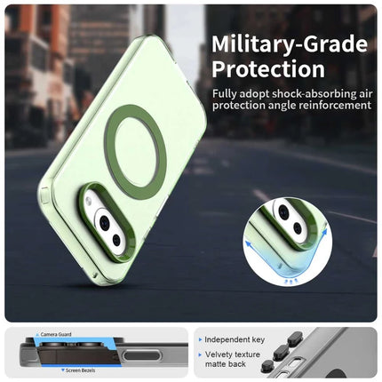 For Google Pixel 9a Case Compatible with MagSafe PC+TPU+PET Anti-Drop Phone Cover