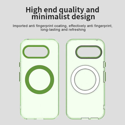 For Google Pixel 9a Case Compatible with MagSafe PC+TPU+PET Anti-Drop Phone Cover