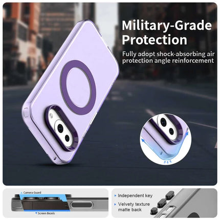 For Google Pixel 9a Case Compatible with MagSafe PC+TPU+PET Anti-Drop Phone Cover