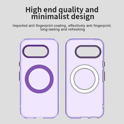 For Google Pixel 9a Case Compatible with MagSafe PC+TPU+PET Anti-Drop Phone Cover