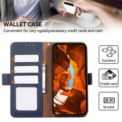 ABEEL For Google Pixel 9a Case Litchi Texture Leather RFID Blocking Phone Cover