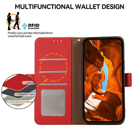 ABEEL For Google Pixel 9a Case Litchi Texture Leather RFID Blocking Phone Cover