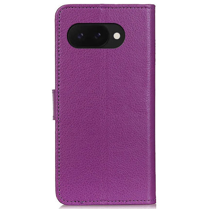 For Google Pixel 9a Wallet Case PU Leather Phone Cover Litchi Texture