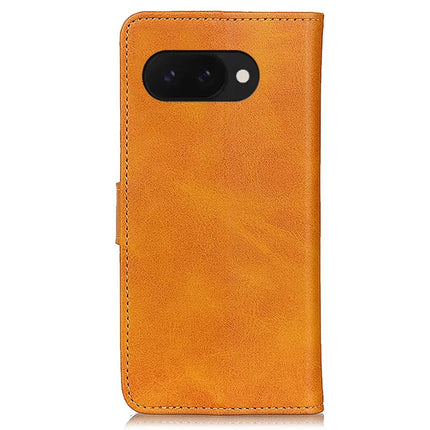 For Google Pixel 9a Stand Wallet Case Cowhide Texture Leather Phone Cover