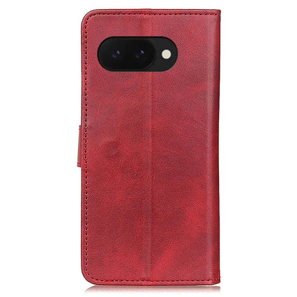 For Google Pixel 9a Stand Wallet Case Cowhide Texture Leather Phone Cover