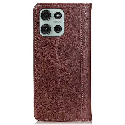 For Motorola Moto G75 5G Stand Case Split Leather Litchi Texture Wallet Phone Cover