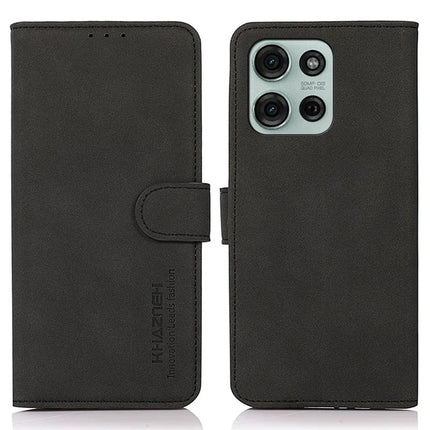 KHAZNEH For Motorola Moto G75 5G Stand Case PU Leather Wallet Phone Cover - Black