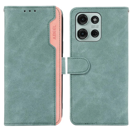 ABEEL For Motorola Moto G75 5G Case Color Splicing Leather Flip Phone Cover RFID Blocking - Baby Blue