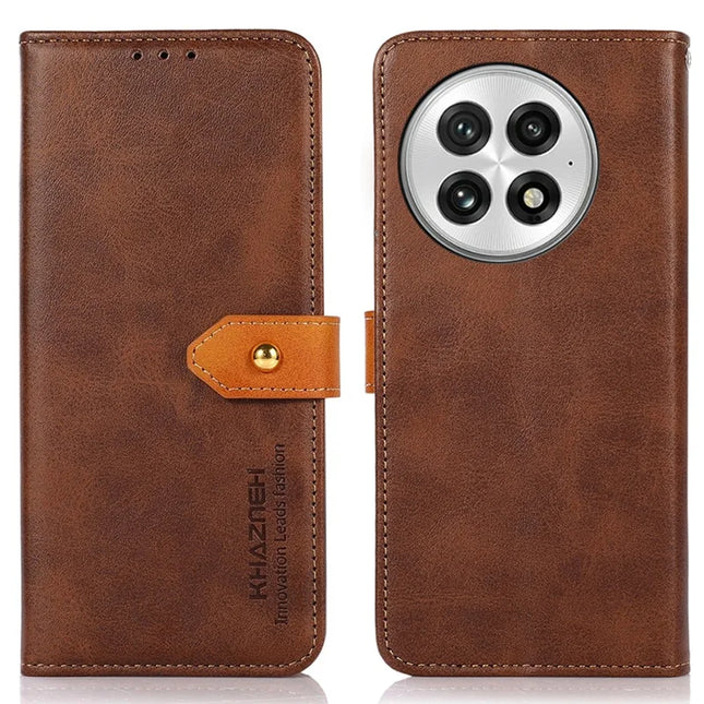 KHAZNEH For OnePlus 13 Wallet Phone Case Stand Leather Flip Cover - Brown