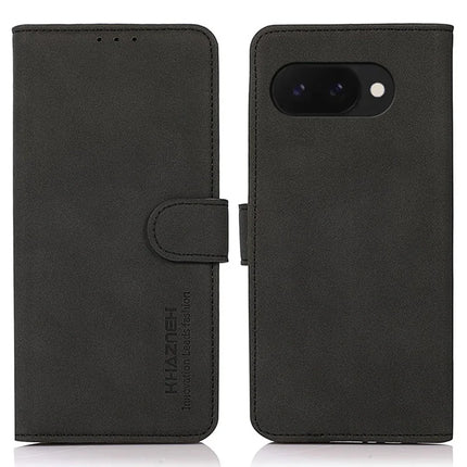 KHAZNEH For Google Pixel 9a Stand Case PU Leather Wallet Phone Cover - Black