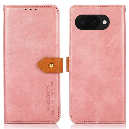 KHAZNEH For Google Pixel 9a Wallet Phone Case Stand Leather Flip Cover - Rose Gold