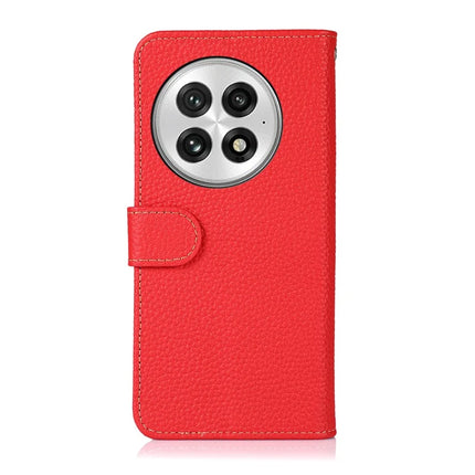 KHAZNEH For OnePlus 13 Phone Case Genuine Cow Leather Flip Cover