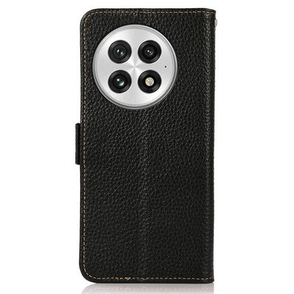 KHAZNEH For OnePlus 13 Phone Case Genuine Cow Leather Cover RFID Blocking