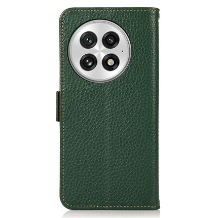 KHAZNEH For OnePlus 13 Phone Case Genuine Cow Leather Cover RFID Blocking