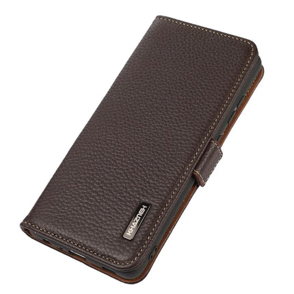 KHAZNEH For OnePlus 13 Phone Case Genuine Cow Leather Cover RFID Blocking