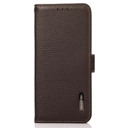 KHAZNEH For OnePlus 13 Phone Case Genuine Cow Leather Cover RFID Blocking