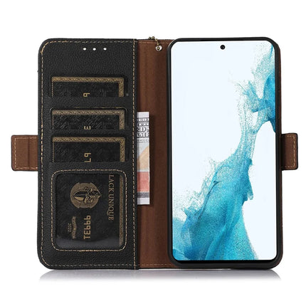 TJ For OnePlus 13 Case RFID Blocking Genuine Cow Leather Phone Cover
