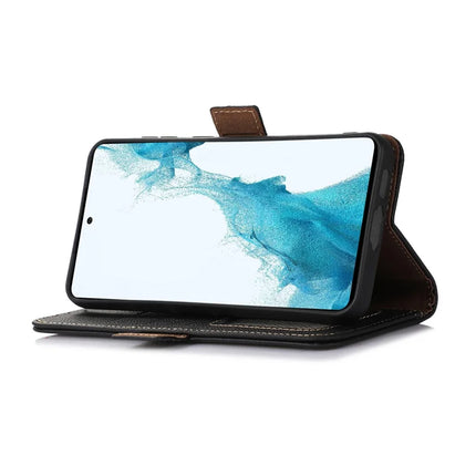 TJ For OnePlus 13 Case RFID Blocking Genuine Cow Leather Phone Cover