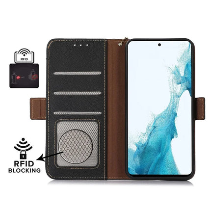 TJ For OnePlus 13 Case RFID Blocking Genuine Cow Leather Phone Cover