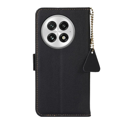 TJ For OnePlus 13 Case RFID Blocking Genuine Cow Leather Phone Cover