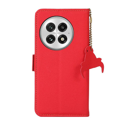 TJ For OnePlus 13 Case RFID Blocking Genuine Cow Leather Phone Cover