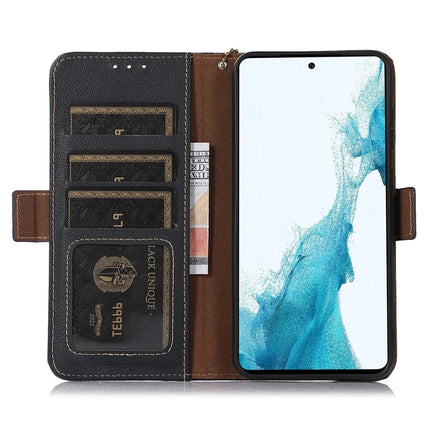 TJ For OnePlus 13 Case RFID Blocking Genuine Cow Leather Phone Cover