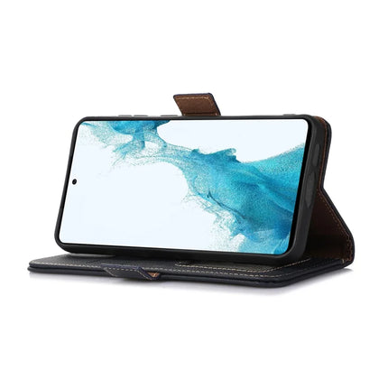 TJ For OnePlus 13 Case RFID Blocking Genuine Cow Leather Phone Cover