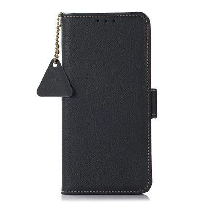 TJ For OnePlus 13 Case RFID Blocking Genuine Cow Leather Phone Cover
