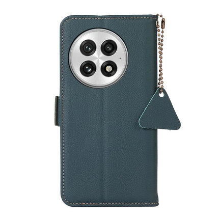 TJ For OnePlus 13 Case RFID Blocking Genuine Cow Leather Phone Cover