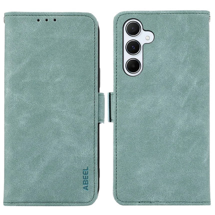 ABEEL For Samsung Galaxy A36 5G Case PU Leather Folio Stand View RFID Blocking Phone Cover - Baby Blue