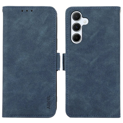 ABEEL For Samsung Galaxy A36 5G Case PU Leather Folio Stand View RFID Blocking Phone Cover - Blue