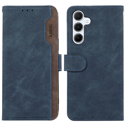 ABEEL For Samsung Galaxy A36 5G Case Color Splicing Leather Flip Phone Cover RFID Blocking - Blue
