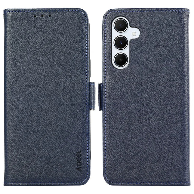 ABEEL For Samsung Galaxy A16 5G  /  4G Case Litchi Texture Leather RFID Blocking Phone Cover - Blue