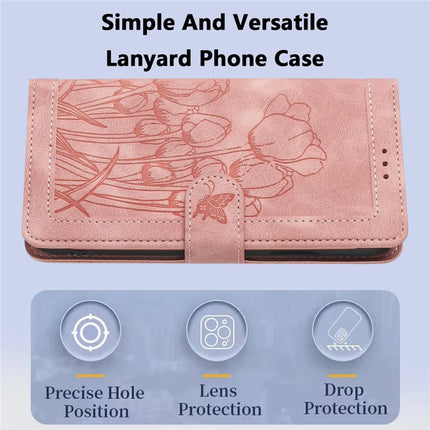 For Samsung Galaxy A06 Case Tulip Leather Phone Cover with 5 Card Slots Wallet