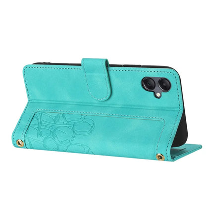 For Samsung Galaxy A06 Case Tulip Leather Phone Cover with 5 Card Slots Wallet