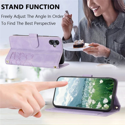 For Samsung Galaxy A06 Case Tulip Leather Phone Cover with 5 Card Slots Wallet
