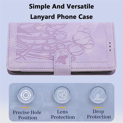 For Samsung Galaxy A06 Case Tulip Leather Phone Cover with 5 Card Slots Wallet