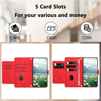 For Samsung Galaxy A06 Case Tulip Leather Phone Cover with 5 Card Slots Wallet